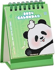 2024 Mini Desk Calendar Office Home Decor Cute Cartoon Panda Calendar 4.4" x 3.2" - Innocent (Nov. 2023 to Dec. 2024)