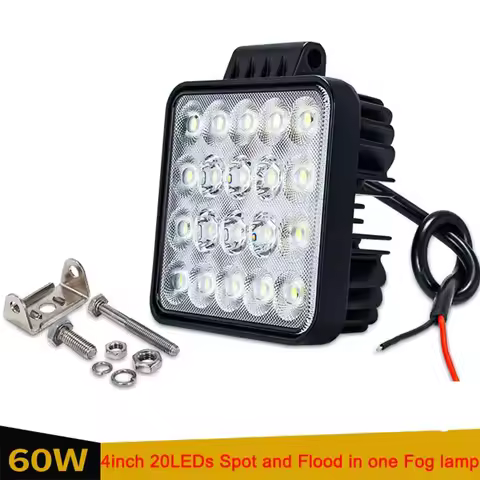 Earthquake-resistant 60W 6500K Excavator LED Work Light Waterproof Off-road Vehicle Agricultural Veh
