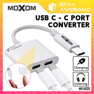 MOXOM Converter Type C To Type C Adapter Gaming Splitter Type C Earphone Adapter + 3A Type C Charger