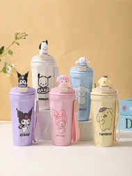 แก้วสุญญากาศ ขนาด 480 มล. ที่หุ้มด้วยสแตนเลส 304 ของ Sanrio, แก้วกาแฟหูจับสไตล์ Ins สุดน่ารักและน่าด