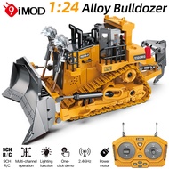 1:24 2.4Ghz 9 Channels Remote Control Tractor Toy Bulldozer RC Aluminum Alloy Engineering Tractor To