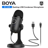 BOYA BY-CM5 Desktop USB Microphone with All-In-One Control Knob Real-Time Monitoring Jack for Most Android Devices Tablets with USB-C Connector PC Windows Computers Youtube Podcast Live-streaming Recording