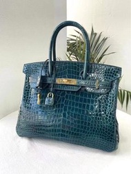 Hermes Birkin 30 亮面鱷 倒V