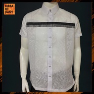Obra ni Juan Inno Fit (Regular Fit) Polo Barong With Patches - White (#2780)