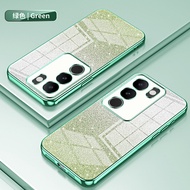VIVO V29 5G V29E V27 V27E Transparent Plated Phone Soft Case with Flash Paper