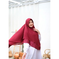 Instant maroon hijab / Khimar Adeeva by amnion two layer hijab