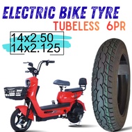 Tayar Scooter 14x2.50 Tubeless Tire Electric bike 14x2.125 ebike Bicycle Skuter Tayar Basikal Elektr