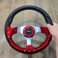 Momo Red Sport Steering 13 inch Universe Steering Wheel Kancil Myvi Kelisa Wira Satria