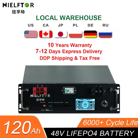 New 48V 120Ah LiFePo4 Battery Pack Bulit-in BMS 51.2V 5.12kw Lithium Ion Battery 48V 100Ah 200Ah 300