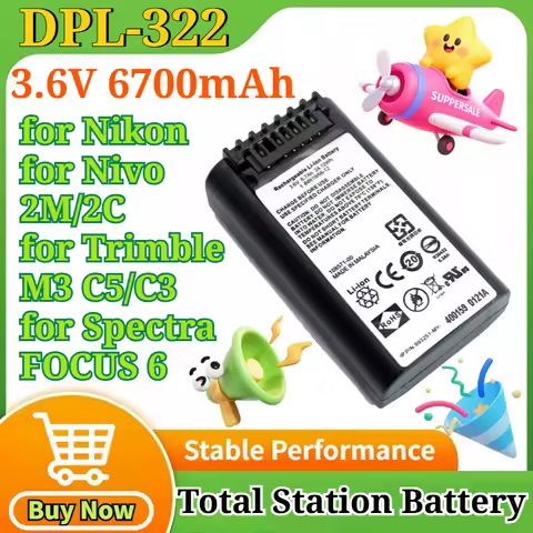 New DPL-322 3.6V 6700mAh for Nikon for Nivo 2M/2C for Trimble M3 C5/C3 for Spectra FOCUS 6 Total Sta