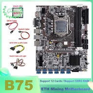 B75 Btc Miner Motoard 12X Usb + G1610 Cpu + Kabel Switch Sata