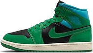 Women's Jordan 1 Mid Black/Lucky Green-Aquatone (BQ6472 033) - 12