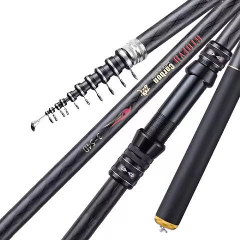 2.7M 3.6M 4.5M 5.4M 6.3M 7.2M Carbon Telescopic Rock Fishing Rod Ultra Light Rod Lure Carp Travel Oc