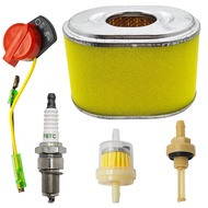 Air Fuel Filter Kit For GX110 GX140 GX160 GX200 3.5-6.5HP Engine Parts 17210-ZE0-505 w On Off Switch