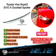 JR Custom Made Evo X Ducktail Spoiler (No Color) - Toyota Vios Ncp42 (2003-2006)