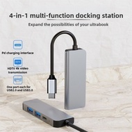 1pc Gray 4-In-1 Laptop Docking Station, 1G Movie Transfer In 5 Seconds, Suitable For USB Drive, Hard