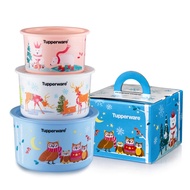 Tupperware One Touch Winter Wonders Collection Set 3 Unit with Box Christmas card upon request