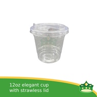 [50 pcs] DABBA elegant PET cups 12oz, 16oz, 22oz crystal clear cups with strawless lid with sip-hole