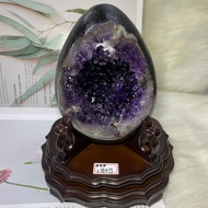 Xiaoguan Hat Crystal Cave Top Uruguay Dinosaur Egg Amethyst ESPa+1.8kg ️ Colorful Agate Edge Natural Purple Black Tooth Deep 5cm Money Keeping Good Luck
