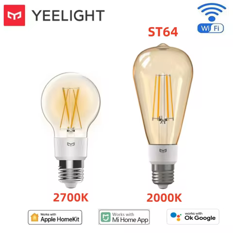Yeelight Smart LED Filament Bulb E27 Retro Smart Bulb 500/700 Lumens 6W 220-240V APP Control is For 