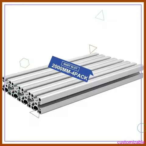 4Pack 4040 T Slot Aluminum Extrusion 2000mm Silver Anodized Linear Rail for 3D Printer DIY Furniture