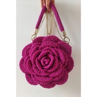 CROCHET ROSE BAG 3D CIRCLE | CROCHET HANDBAG AND SLINGBAG | 1 SIDE ROSE,  2 SIDE ROSE | PP YARN