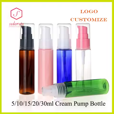 10/30/50pcs 5ml 10ml Empty Cream Pump Plastic Bottle 15ml Travel Refillable Serum 30ml PET Container