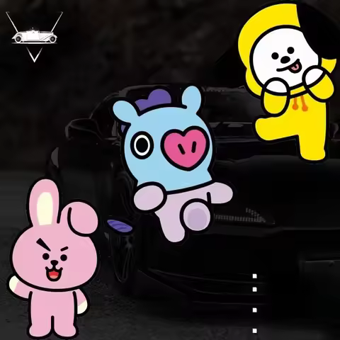 Anime Bt21 Decoration Stickers CHIMMY COOKY MANG Car Refrigerator Helmet Creative Sticker Self-Adhes