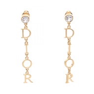【二手】Dior Logo 耳環 E4038WOMCY319 鍍金耳環 女士（全新）