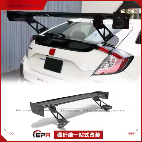 For Honda Civic Type R FK8 Carbon Fiber APR Style GTC250 Fixed Wing Spoiler