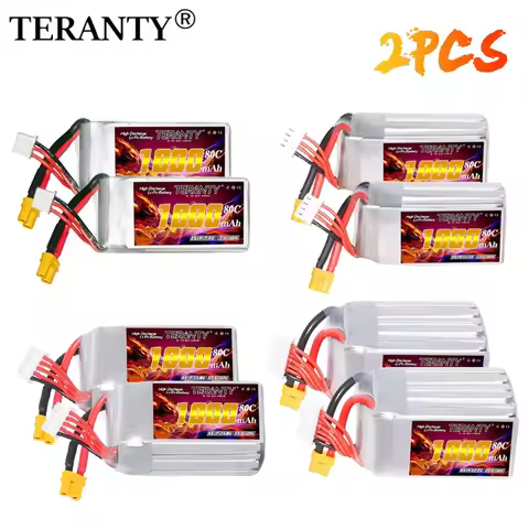TERANTY 2S 3S 4S 6S 900/1000/1100mAh 80C/160C Lipo Battery With XT30 Plug for FPV Quadcopter Helicop