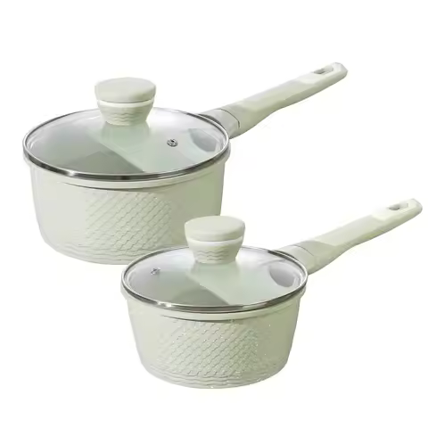 pan set 4 Pcs 1.5Qt amp 2.0Qt SaucePan Set with Lid, Non Stick Sauce Pot for Cooking, Easy to Clean,