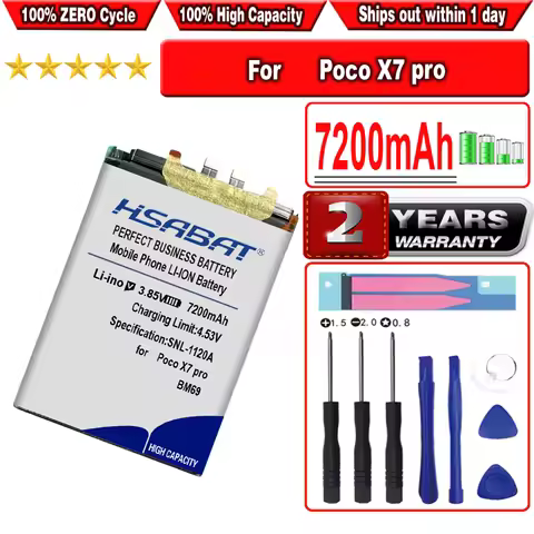 HSABAT 7200mAh BM69 Battery for Poco X7 pro / Redmi K80 / Redmi turbo 4