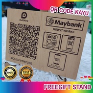 QR CODE KAYU SAIZ A5 TERKINI..PERCUMA STAND