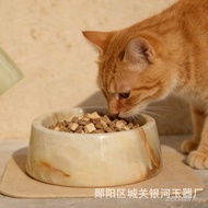 Bowl Universal Dog Style Pet Face-Proof Natural Cat Food Bowl Pet Marble Luxury Overturned High-Valu
