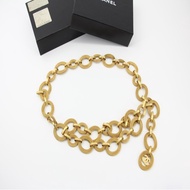 Chanel Vintage 88年鍍金蛇鏈款式金鏈腰鏈 (L103.5)