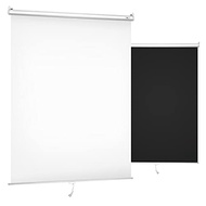 Julius Studio (Pull-down Type) 5 x 6 ft. / 59 x 71 in. White Screen & Black Double Sided, Retractabl