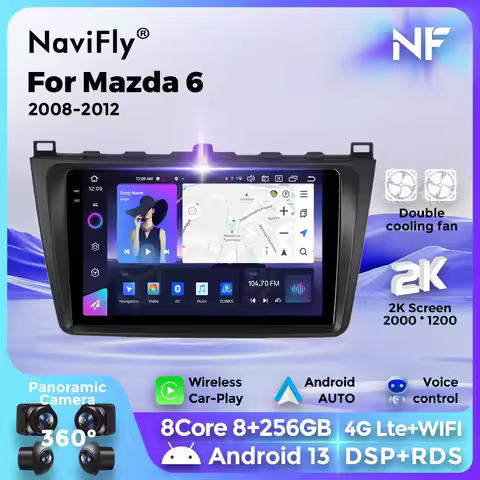 NF 2din Car Radio GPS 4G LTE DSP Multimedia Player 2K QLED Screen Head Unit Car-play For Mazda 6 Rui
