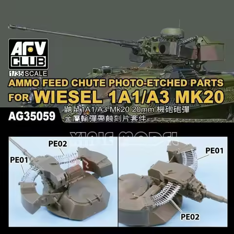 AFV Club Model Accessories AG35059 Weasel 1A1/A3 Cannon Metal Bullet Chain Etching Sheet for 35275 1