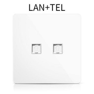 LEJIA Ultra Rimless Wall Switch 13amp Modern Lighting Switch Universal 3 Pin Plug Socket with USB Wh