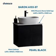 Baron A103-ST SS Basin Cabinet Solid Top & Heavy Duty Vanity w/ Sintered Stone Top Top Mount Basin &