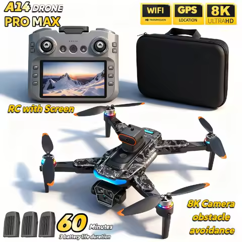 For Genuine A14 Pro Max GPS Brushless 8K Three Camera Obstacle Avoidance Foldable Quadcopter RC with
