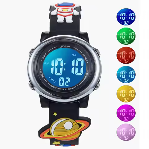 UTHAI C11 Children's Electronic Watch Waterproof Alarm Clock Kids Boy Student Multi-functional Carto