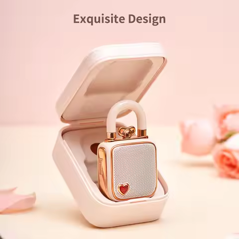 Divoom LoveLock Portable Bluetooth Speaker, Mini Cute Retro Stylish Design, 5W Sound Box, Ideal Gift