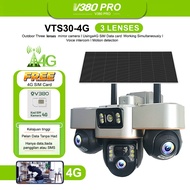 V380 Pro Solar Wireless IP66 Outdoor waterproofing VTS30 Three lens Wifi CCTV Camera Built-in Batter