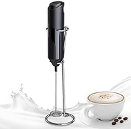 Handheld Milk Frother with Stainless Steel Stand, Electric Handheld Foam Maker Drink Mixer for Coffee, Milkshake, Smoothie, Lattes, Cappuccino, Hot Chocolate