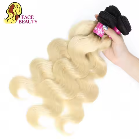Facebeauty 1B 613 Peruvian Body Wave Human Hair Bundle 1/3/4 Pcs Lot Ombre Blonde Color Hair Weave R