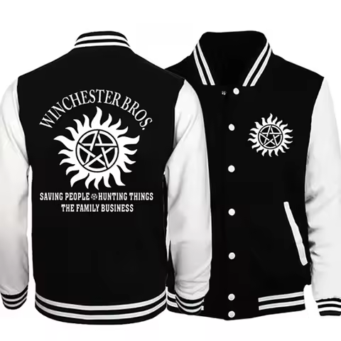 New Supernatural Baseball Jacket Men/Women Fashion Cotton Baseball Jersey Casual Long Sleeve Jacket