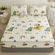 1 Pc 100% Cotton Bedsheet Dinosaur Printed Thicken Cadar for Kids Quilted Mattress Cover Single/Queen/King Size HPEC
