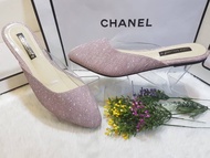 รองเท้าแตะ แบบเปิดส้น Bigsize 41-45 สไตล์หรูหรา วัสดุหนังเทียม แฟชั่นวันหยุด